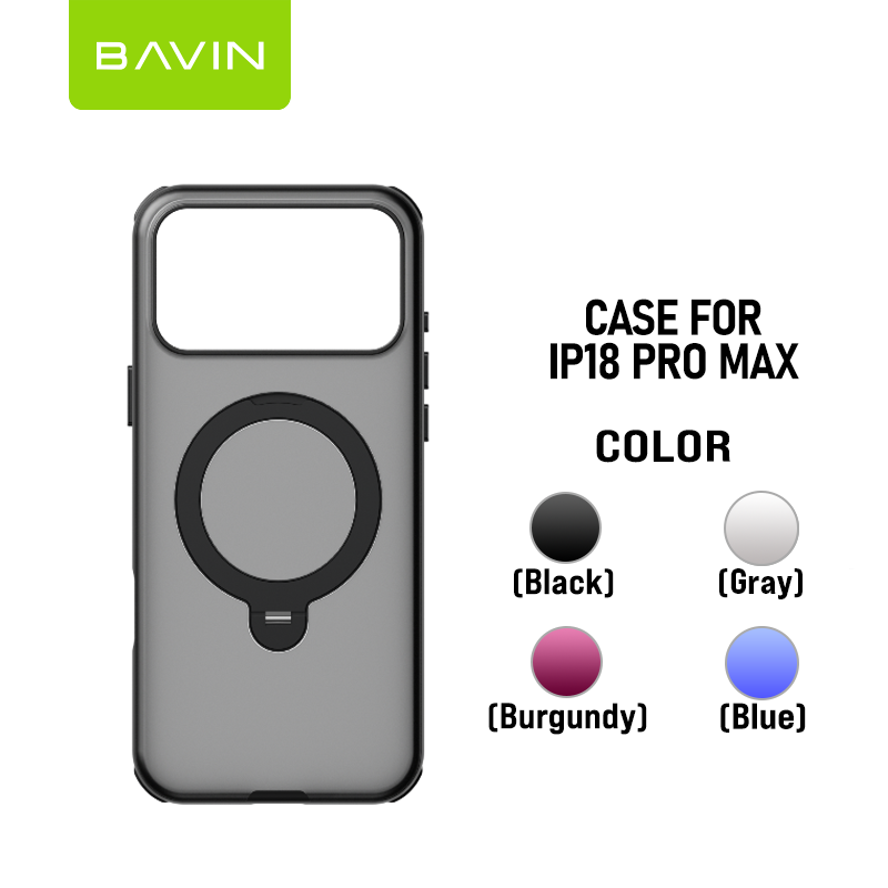 BAVIN YX308 Magnetic Phone Case w/ 360° Rotating Ring Stand Strong Magnetic Holder for iPhone 18 Series