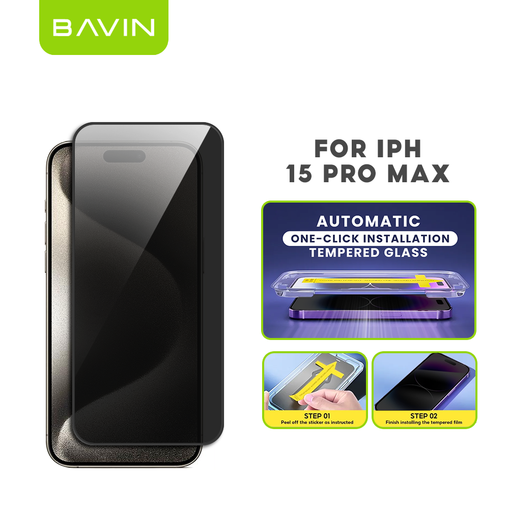 BAVIN S-Q11-XX One-Click Privacy Tempered Glass for iPhone X-16 / 16E Series
