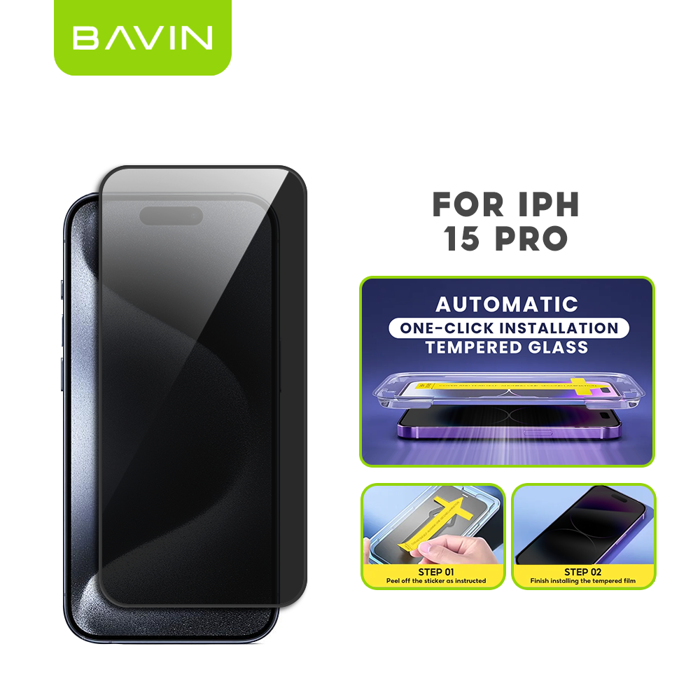 BAVIN S-Q11-XX One-Click Privacy Tempered Glass for iPhone X-16 / 16E Series