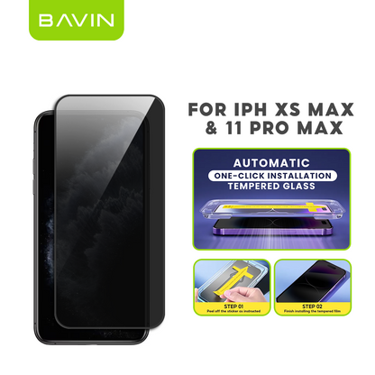 BAVIN S-Q11-XX One-Click Privacy Tempered Glass for iPhone X-16 / 16E Series