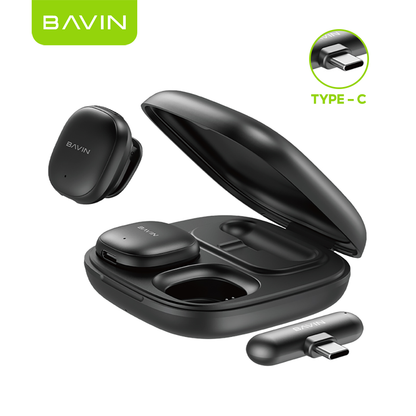 BAVIN MP105 Dual Wireless Microphone 50m Range, Plug & Play w/ 3-Mode Noise Cancellation, Case & LED for Type-C/ iPhone