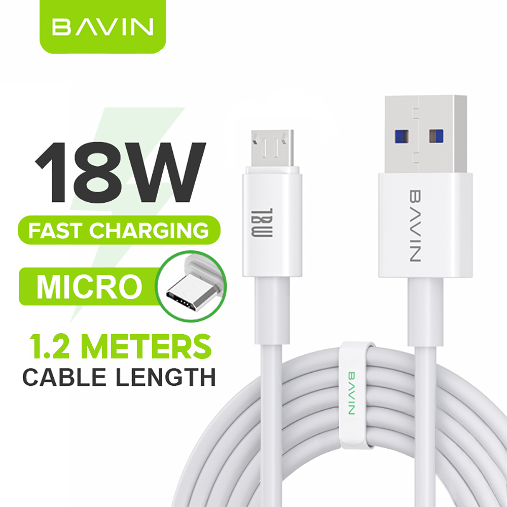 BAVIN U-CB253 60W 30W 18W 12W Fast Charging & Data Transfer 1.2/2m Cable For Micro Type-C iPhone