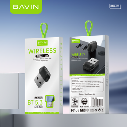 BAVIN O109 Mini USB Bluetooth Dongle Adapter for Wireless Speaker/Mouse/Keyboard/Headphones
