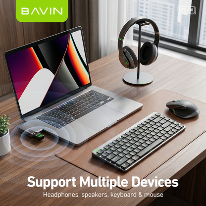 BAVIN O110 Bluetooth 6.0 OTG Adapter Receiver & Transmitter for Headphone/Speaker/Keyboard/Mouse