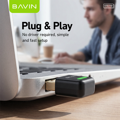 BAVIN O110 Bluetooth 6.0 OTG Adapter Receiver & Transmitter for Headphone/Speaker/Keyboard/Mouse