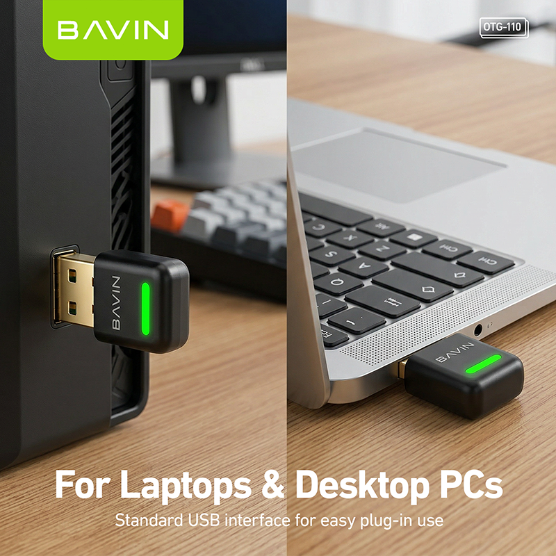 BAVIN O110 Bluetooth 6.0 OTG Adapter Receiver & Transmitter for Headphone/Speaker/Keyboard/Mouse
