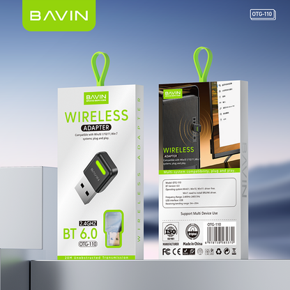 BAVIN O110 Bluetooth 6.0 OTG Adapter Receiver & Transmitter for Headphone/Speaker/Keyboard/Mouse