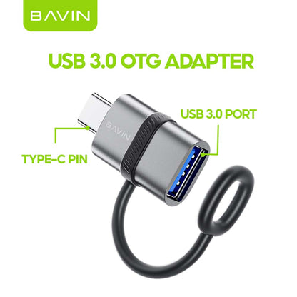 BAVIN O99 OTG Adapter USB / Type-C Port Converter 480Mbps High-Speed Data Transfer for Type-C, iPhone & Micro Devices