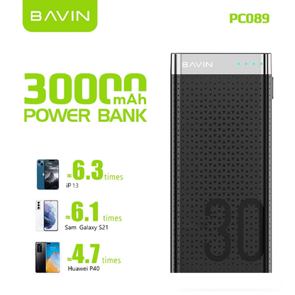 BAVIN PC089 30000mAh Large Capacity Powerbank w/ Flashlight / Micro & Type-C Input / 2x USB Output