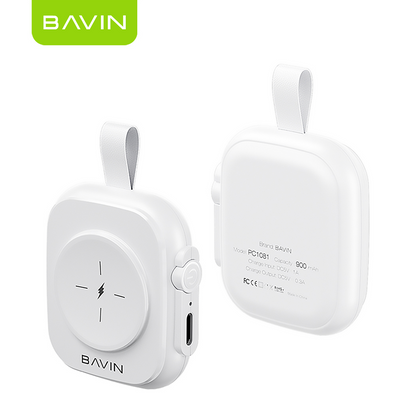 BAVIN PC1081 Portable Travel Wireless Magnetic Charger Powerbank 900mAh for iPhone Watch 8 7 6 5 4 3