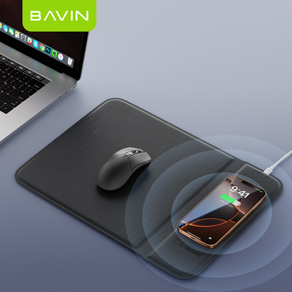 BAVIN C-W-PC1203 2-in-1 15W Wireless Fast Charging Mousepad w/ Anti-Slip Design & Qi Protocol Support