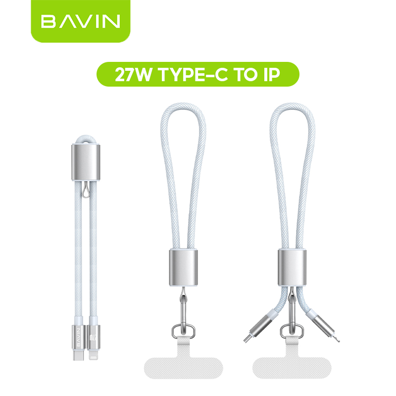 BAVIN CB429 2in1 Portable Fast Charging 60W PD Type-C Data Cable w/ Phone Lanyard for iPhone 17, Android
