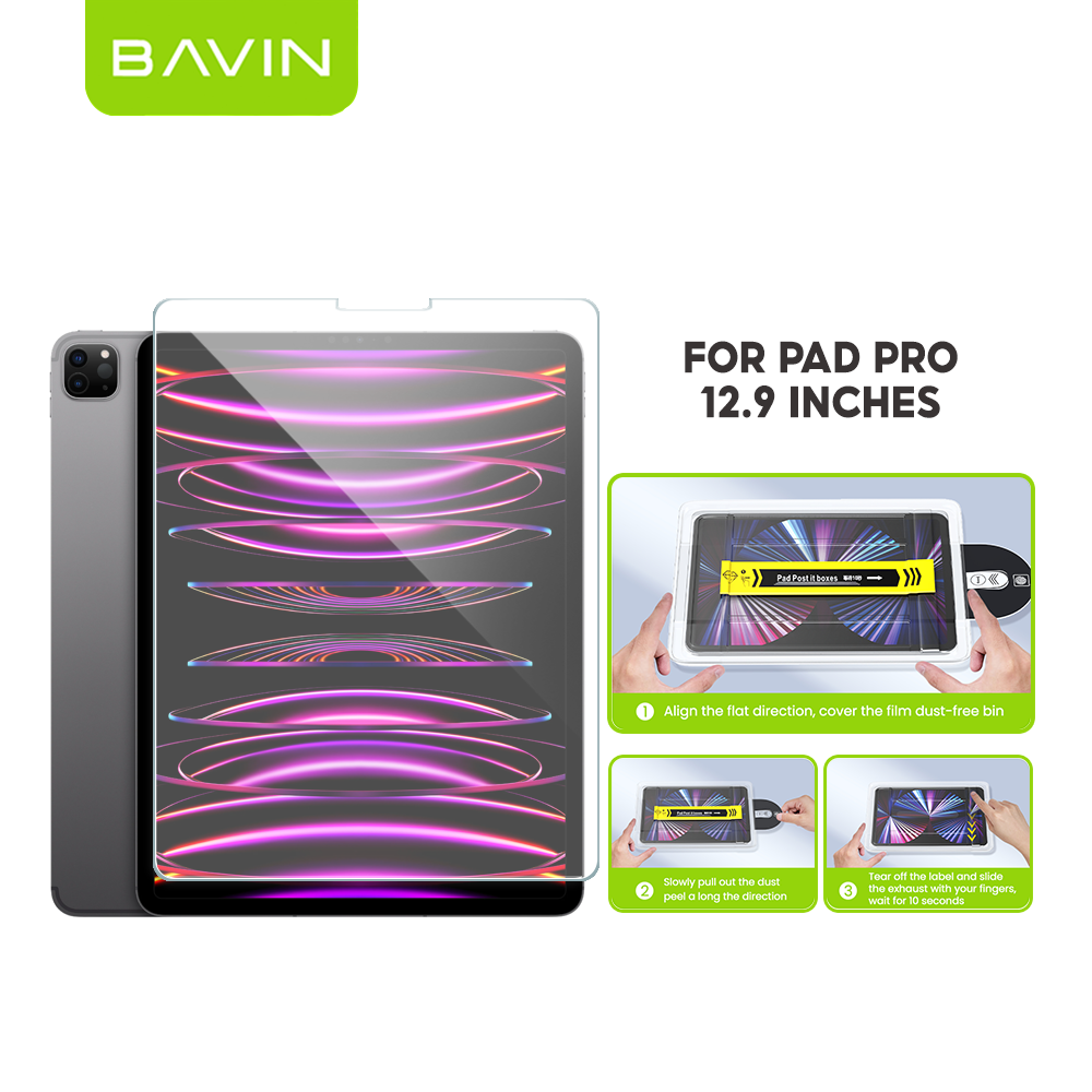 BAVIN S-Q17-XX One-Click Tempered Glass for iPad Mini, Air & Pro Series