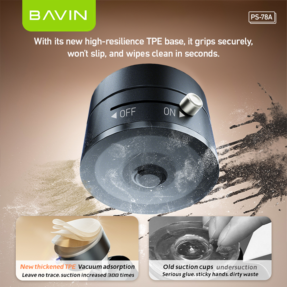 BAVIN D-S-PS78 Portable Magnetic Phone Holder w/ Vacuum Grip & Multi-Angle Adjustment