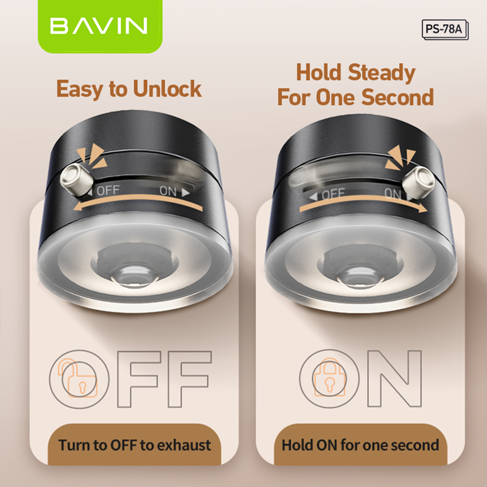 BAVIN D-S-PS78 Portable Magnetic Phone Holder w/ Vacuum Grip & Multi-Angle Adjustment