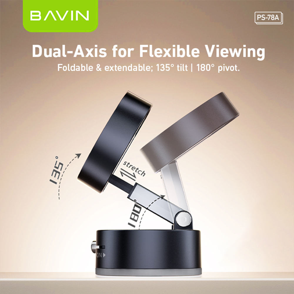 BAVIN D-S-PS78 Portable Magnetic Phone Holder w/ Vacuum Grip & Multi-Angle Adjustment