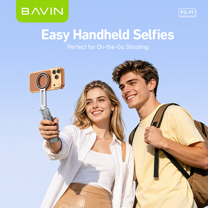 BAVIN PS91 3in1 Magnetic Phone Holder Tripod Mount Portable Foldable Handheld Stand for iPhone 17, Android