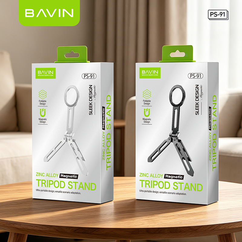 BAVIN PS91 3in1 Magnetic Phone Holder Tripod Mount Portable Foldable Handheld Stand for iPhone 17, Android