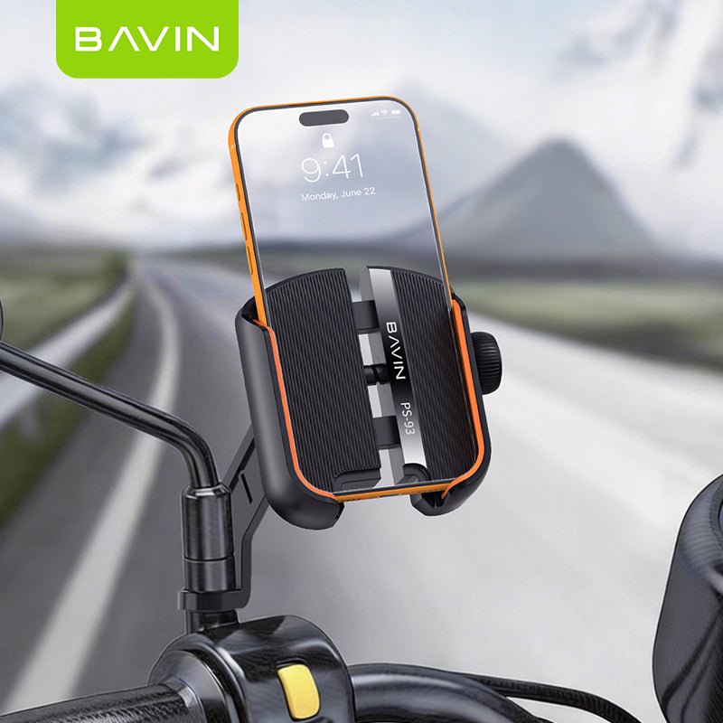 BAVIN PS93 / PS94 360° Adjustable Rearview Mirror & Handlebar Phone Holder for Motorcycle & Bike