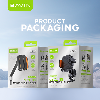 BAVIN PS93 / PS94 360° Adjustable Rearview Mirror & Handlebar Phone Holder for Motorcycle & Bike