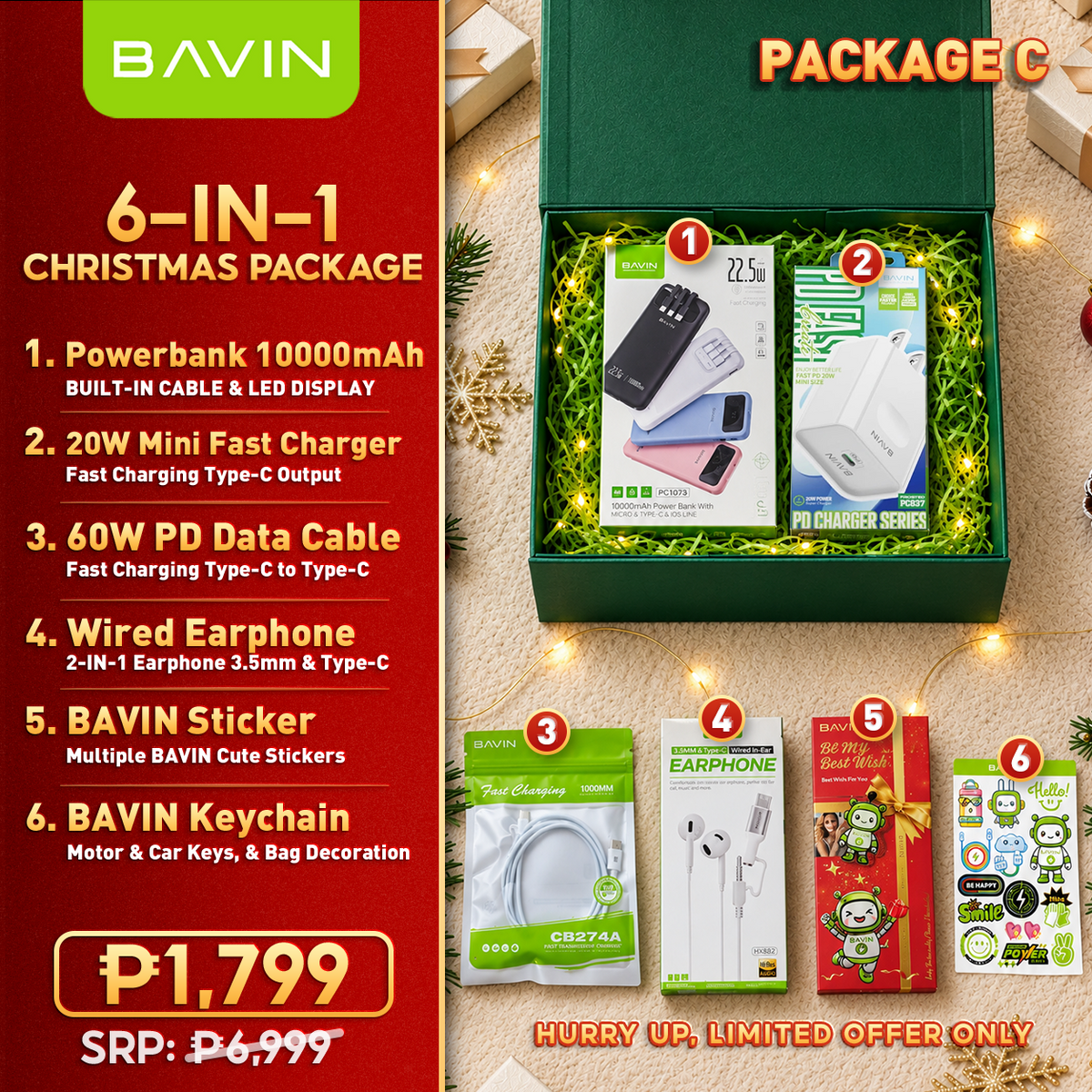 BAVIN Christmas Gift Set Ready-to-Gift | Gift Box,Bag & Card Included for Family, Friends,Colleagues