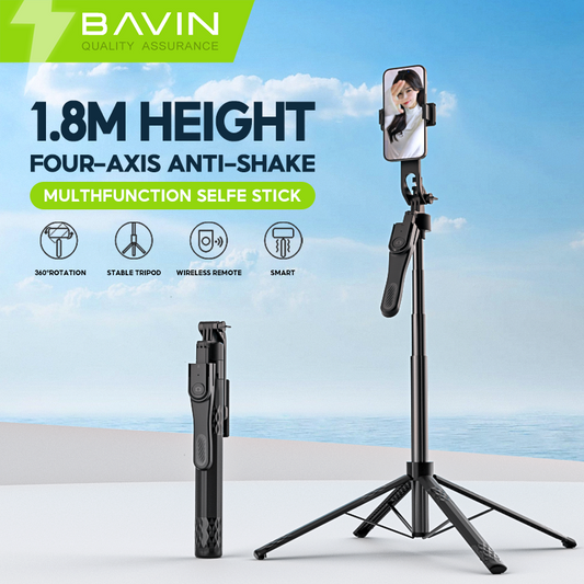 BAVIN D-Z-P16 360° Multi-Functional Selfie Stick Tripod w/ Bluetooth Remote
