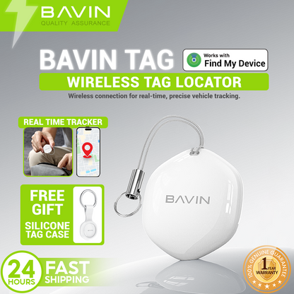 BAVIN C-TAG-01 Smart Wireless Bluetooth Tracker Tag for iPhone Users | Find My Device, Locator Keys, Pets & Vehicles