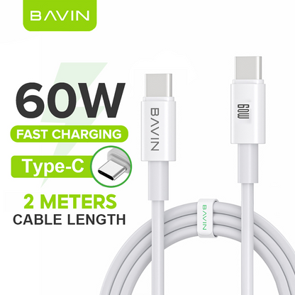 BAVIN U-CB253 60W 30W 18W 12W Fast Charging & Data Transfer 1.2/2m Cable For Micro Type-C iPhone