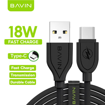 BAVIN U-CB071 QC3.0 Fast Charging Cable 18W/30W/60W Micro iPhone Type-C/V3 Mini USB iPhone 4S & P1000 0.5m-2m 2.4A Data Transfer