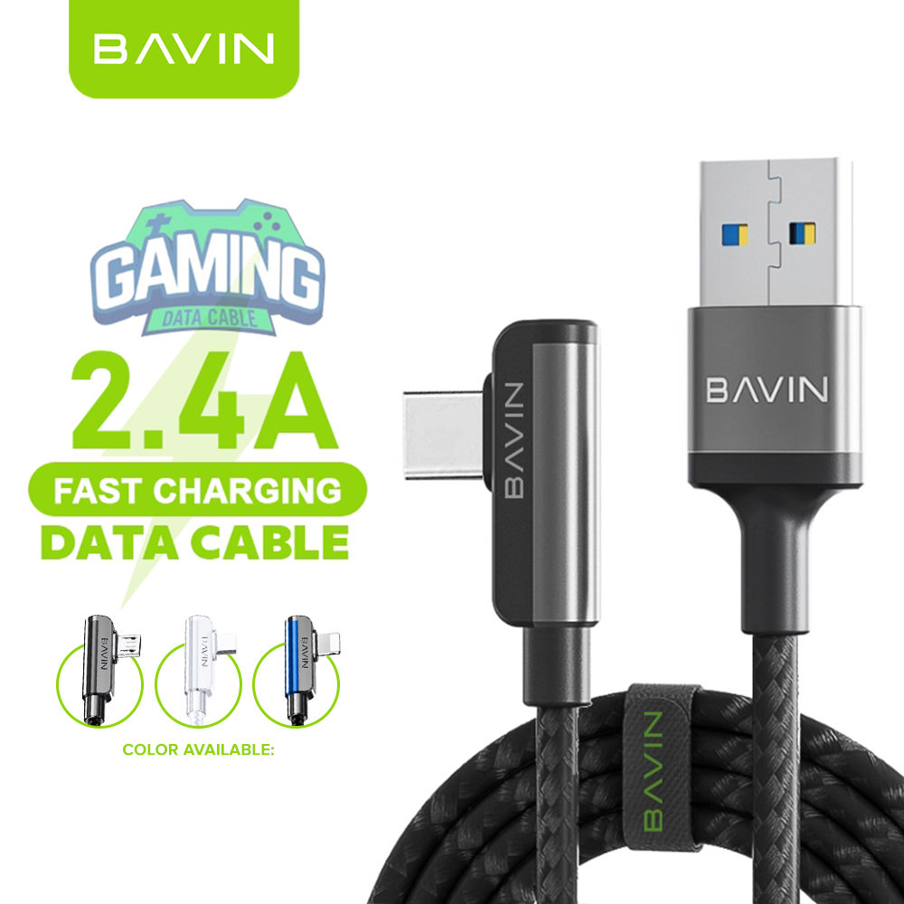 BAVIN CB211 60W PD Fast Charging Data Cable w/ 90 Degree Elbow Gaming Charging Cable for iPhone 17