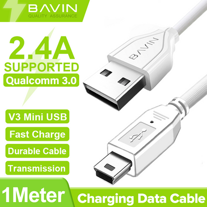 BAVIN U-CB071 QC3.0 Fast Charging Cable 18W/30W/60W Micro iPhone Type-C/V3 Mini USB iPhone 4S & P1000 0.5m-2m 2.4A Data Transfer