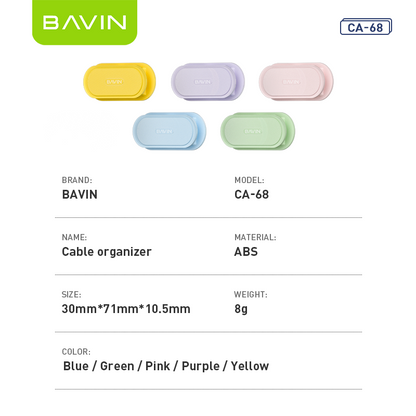 BAVIN CA68 Desktop Cable Storage Cord Wrapper Cable Wire Cord Organizer Winder Cable Management Clip