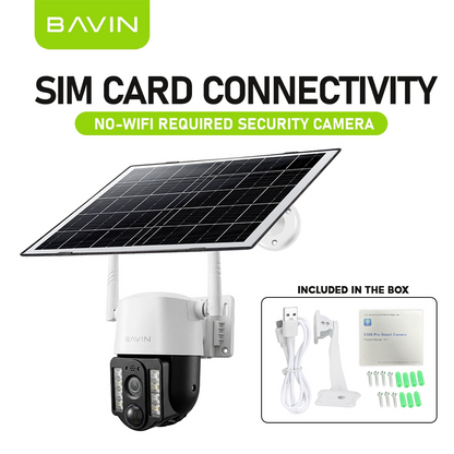 BAVIN SC802/SC803 Solar-Powered Outdoor Pan Wireless Security CCTV Camera 5MP HD PTZ Camera