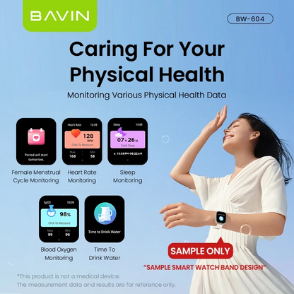BAVIN BW604 Smart Watch 2.01" Display, Bluetooth Calling, Fitness & Sports Modes, Health Tracker