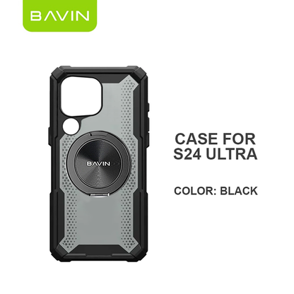 BAVIN YX302 Magnetic Phone Mount Hard Case Shock Proof w/ 360 Adjustable Ring for Sam S24 Ultra