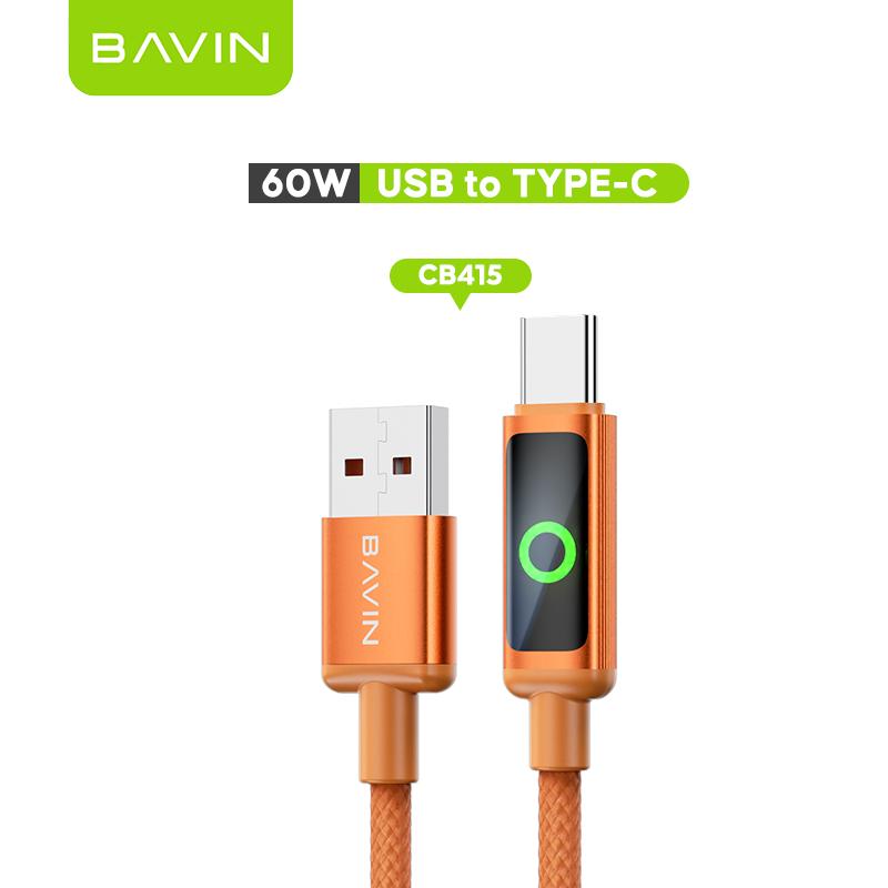 BAVIN CB413 / CB415 PD 60W Type-C Fast Charging 1m Braided Cable w/ High-Speed Data Transfer for iPhone 15-17 & Android Devices