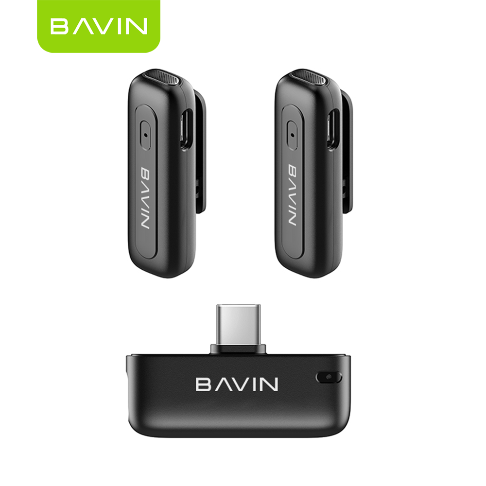 BAVIN MP106 Wireless Lavalier Type-C Port Microphone w/ 360° Sound Pick Up For Vlog & Live Stream