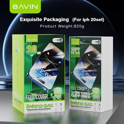[Buy 1 Get 1 FREE] BAVIN Q4 Tempered Glass Screen Protector Full Cover for iPhone X to 18 Series (with iPh Duo)