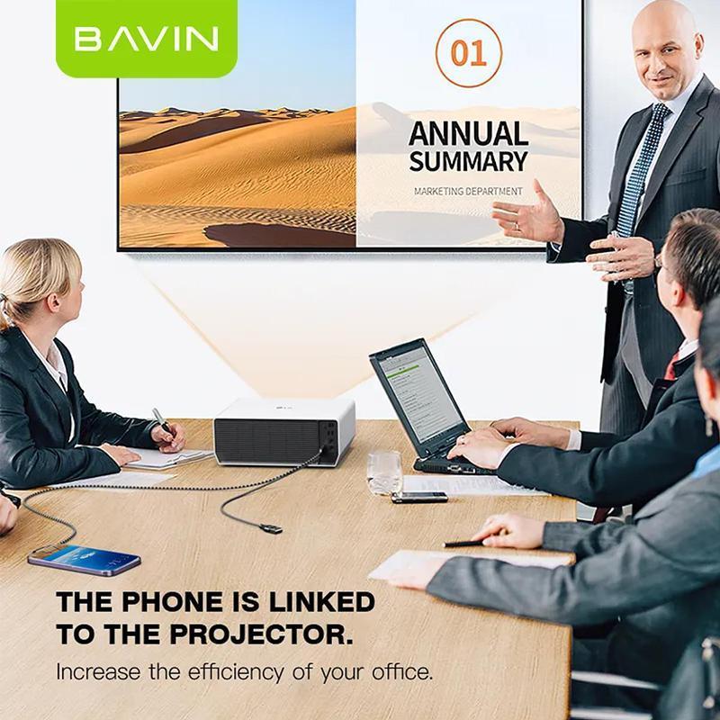 BAVIN HD11 2in1 1080P iPhone to HDMI Rechargeable Cable Adapter 4K 60Hz & 2K 144Hz Support for Phone to TV/Monitor/Projector