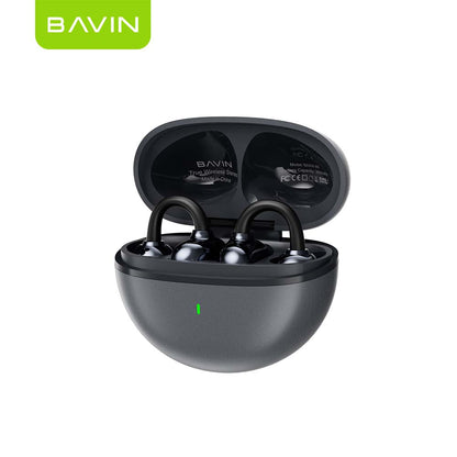 BAVIN HB-BA-89 TWS Ear Clip Bluetooth Earbuds w/ Silicone Clip, Long Battery, AI Voice Assistant & Translation
