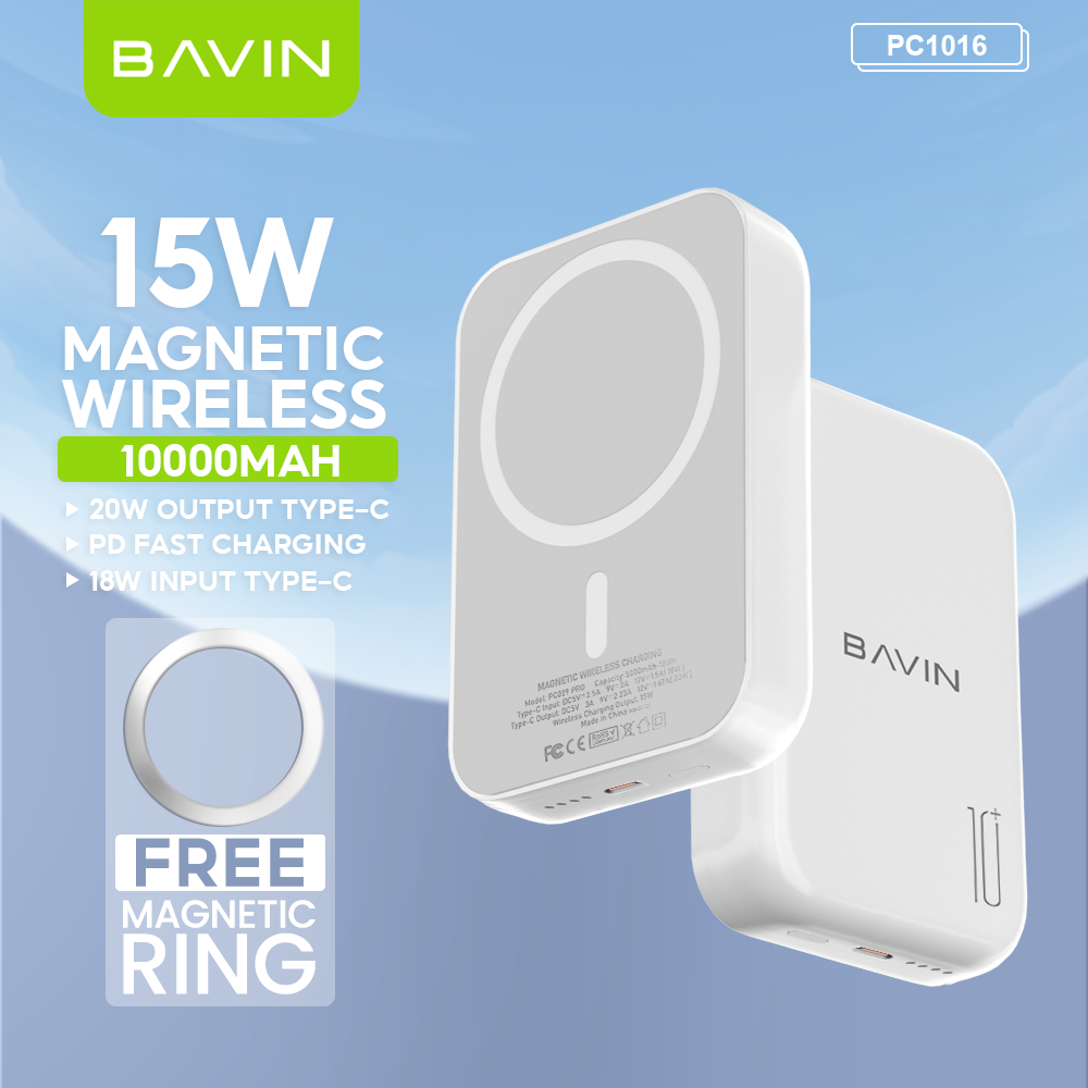 BAVIN Y-PC029P 5000mAh / 10000mAh Wireless Fast Charging Powerbank w/ USB-C Input/Output