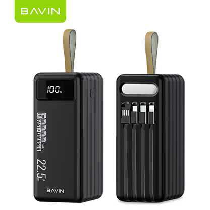 BAVIN Y-PC053 Heavy-Duty Powerbank w/ Built-In Cable & LED Light