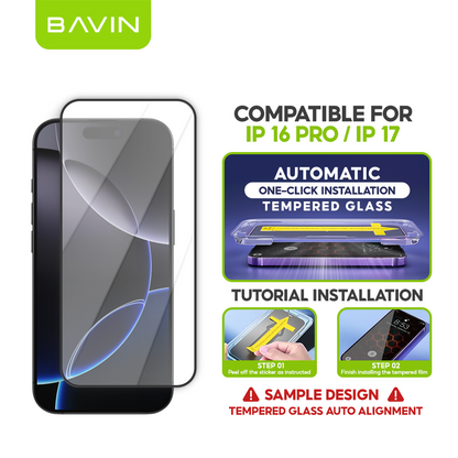 BAVIN Q3 One Click Series Screen Protector Tempered Glass Full Screen for iPhone X/XS/11/12/13/14/15/16/16E/17 Series
