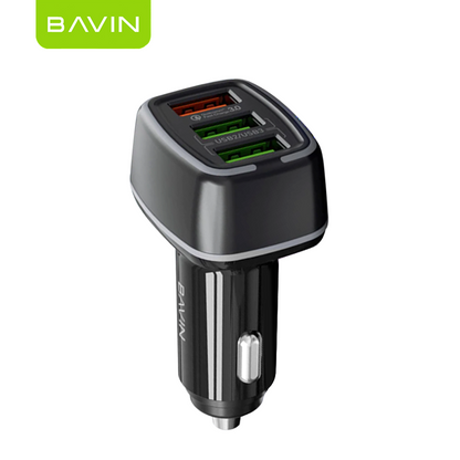 BAVIN PC896 Car Charger Multiple 3 Ports 18W & 12W Ultra Fast Charging USB QC3.0 Cell Phone Quick Charger Adapter
