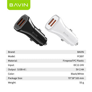 BAVIN C-C-PC897 Dual USB Port Car Charger