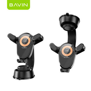 BAVIN PS71 15W Flexible Wireless Fast Charging Car Phone Holder for Windshield & Dashboard