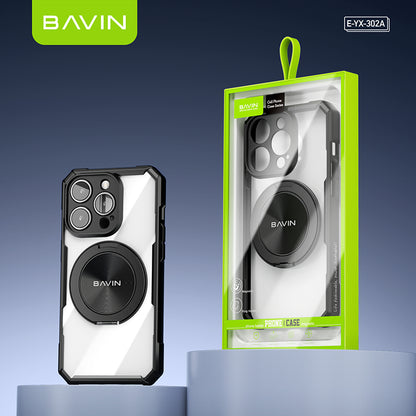 BAVIN YX302A Magnetic Phone Case Shock Proof w/ 360 Rotatable Phone Ring Case Suitable for iPhone 14-15