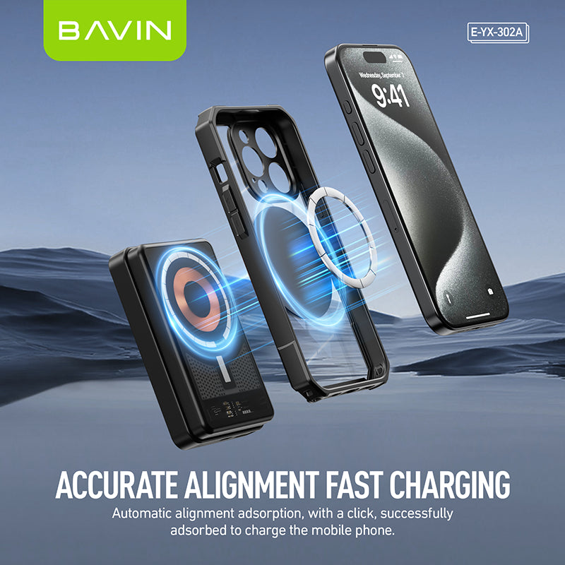 BAVIN YX302A Magnetic Phone Case Shock Proof w/ 360 Rotatable Phone Ring Case Suitable for iPhone 14-15