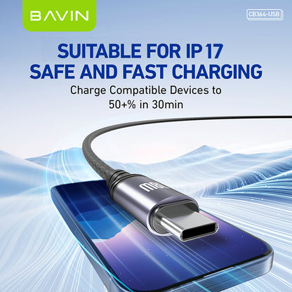 BAVIN CB364 60W PD Fast Charging Aluminum Alloy Data Cable w/ 1 Meter for Type-C / Micro / iPhone 17