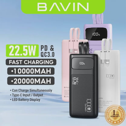 BAVIN Y-PC007 2000mAh / 10000mAh 22.5W Fast Charging Power Bank